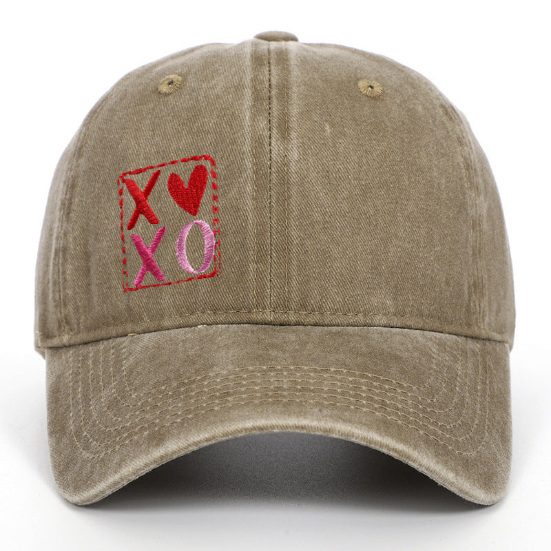 Wholesale Letter XOXO Embroidery Outdoor Washed  Personalized  Baseball Cap
